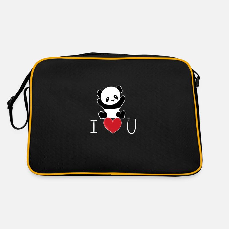 Panda ich liebe dich tier symbol Retro Tasche