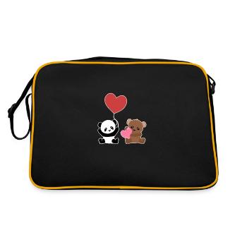 Ours Amis Animaux Sweet Heart Panda - Sac Retro - noir/or - Dos