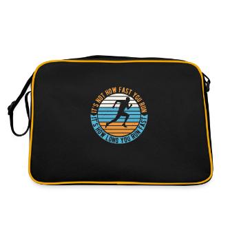 It's Not How Fast Your Run It's How Long You Run - Retro Tasche - Schwarz/Gold - Hinten