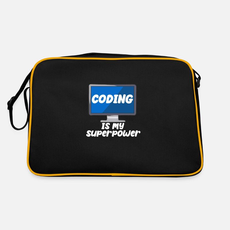 Coding Is My Superpower - Retro Tasche - Schwarz/Gold