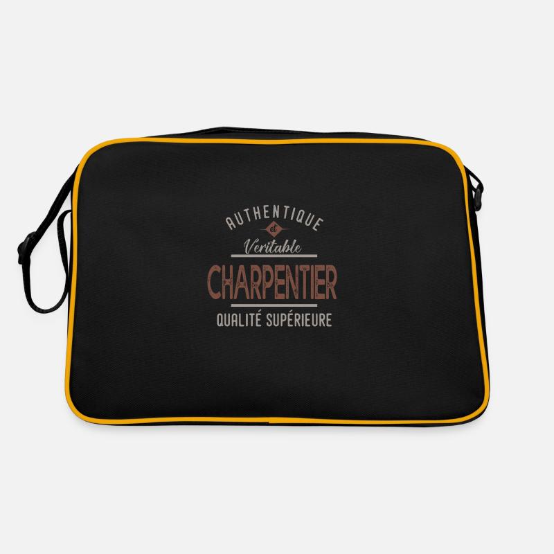 métier profession charpentier authentique cadeau - Sac Retro - noir/or