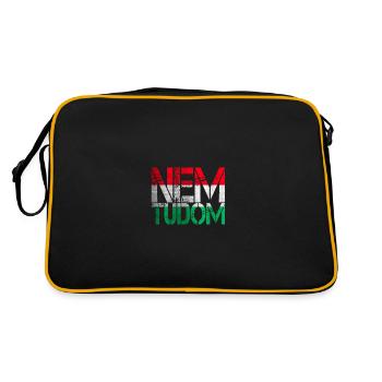 Nem tudom - Ich weiß es nicht Ungarn Ungarisch - Retro Tasche - Schwarz/Gold - Hinten