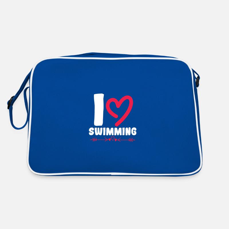 Ich liebe Schwimmen Retro Tasche