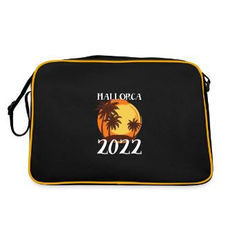 Mallorca 2022 Palmen - Retro Tasche - Schwarz/Gold - Hinten