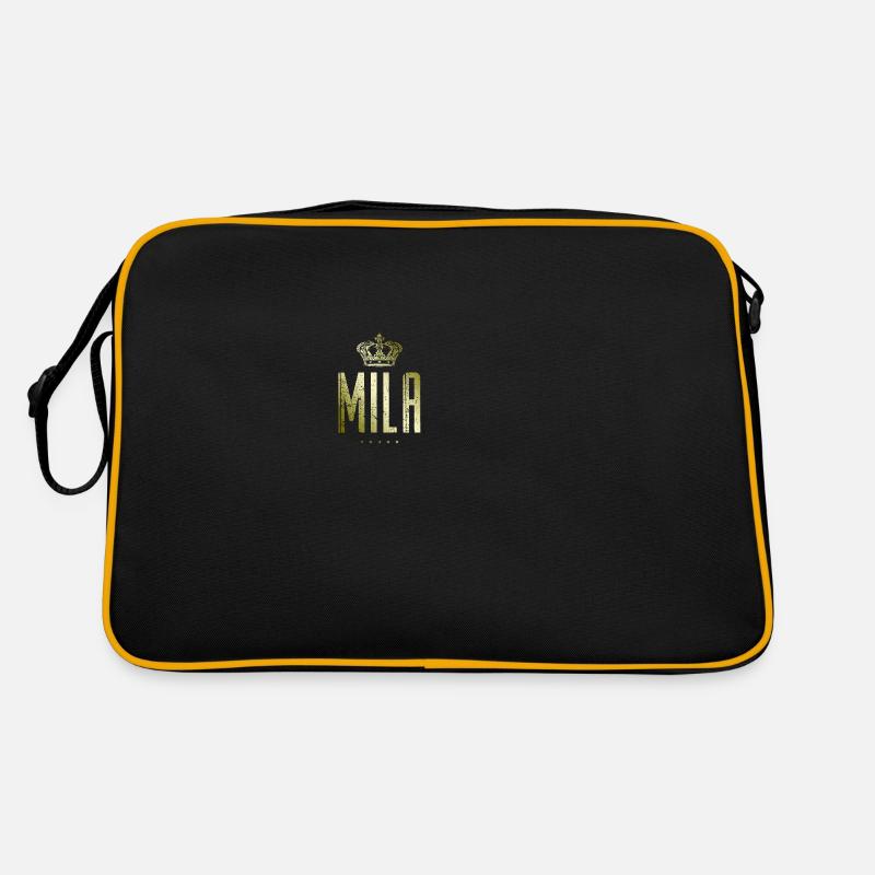 Mila - Retro Tasche - Schwarz/Gold