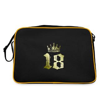 18 Nombre Couronne - Sac Retro - noir/or - Dos