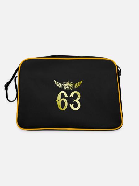 63 Zahl Krone - Retro Tasche - Schwarz/Gold