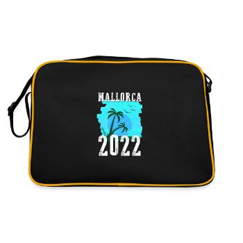 Mallorca 2022 Palmen - Retro Tasche - Schwarz/Gold - Hinten