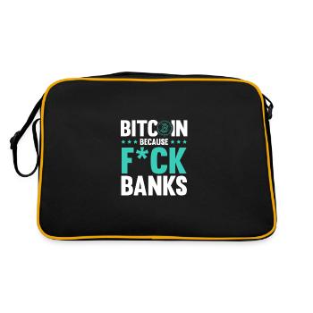 bitcoin fuck bank - Retro Bag - black/gold - Back