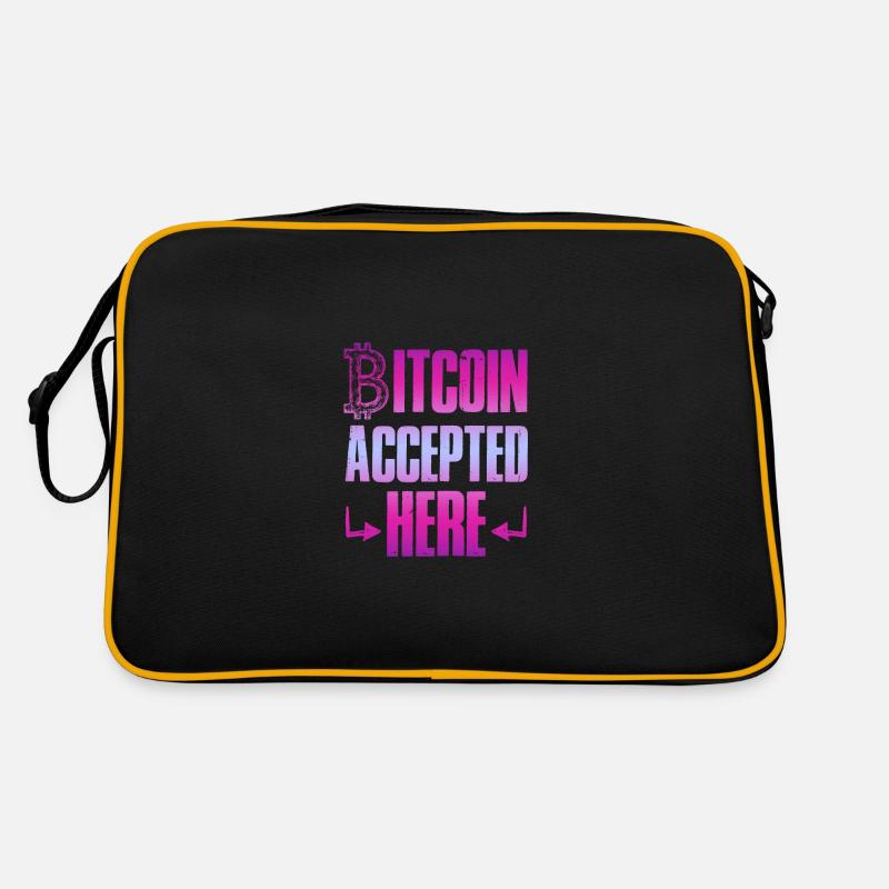 bitcoin akzeptiert - Retro Tasche - Schwarz/Gold
