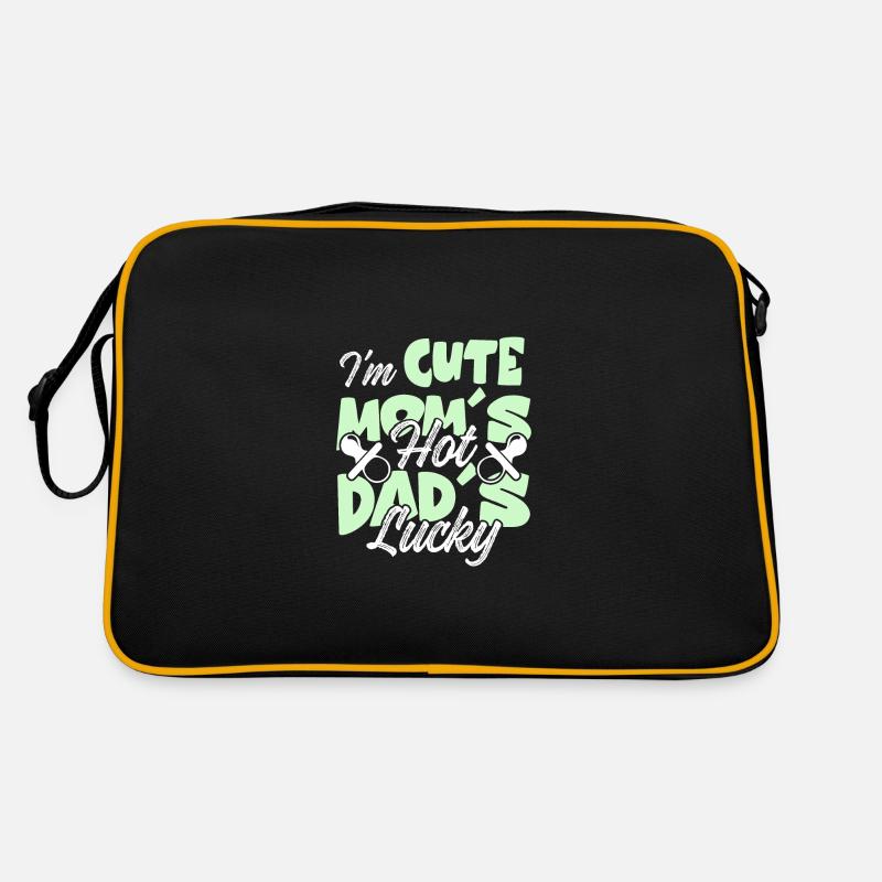 cute mom papa baby Retro Bag