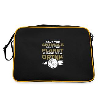 animal welfare environmental protection - Retro Bag - black/gold - Back