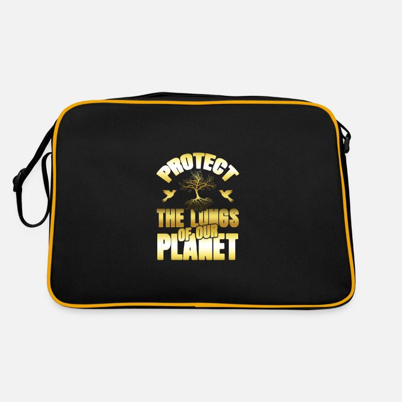 naturschutz umweltschutz - Retro Tasche - Schwarz/Gold