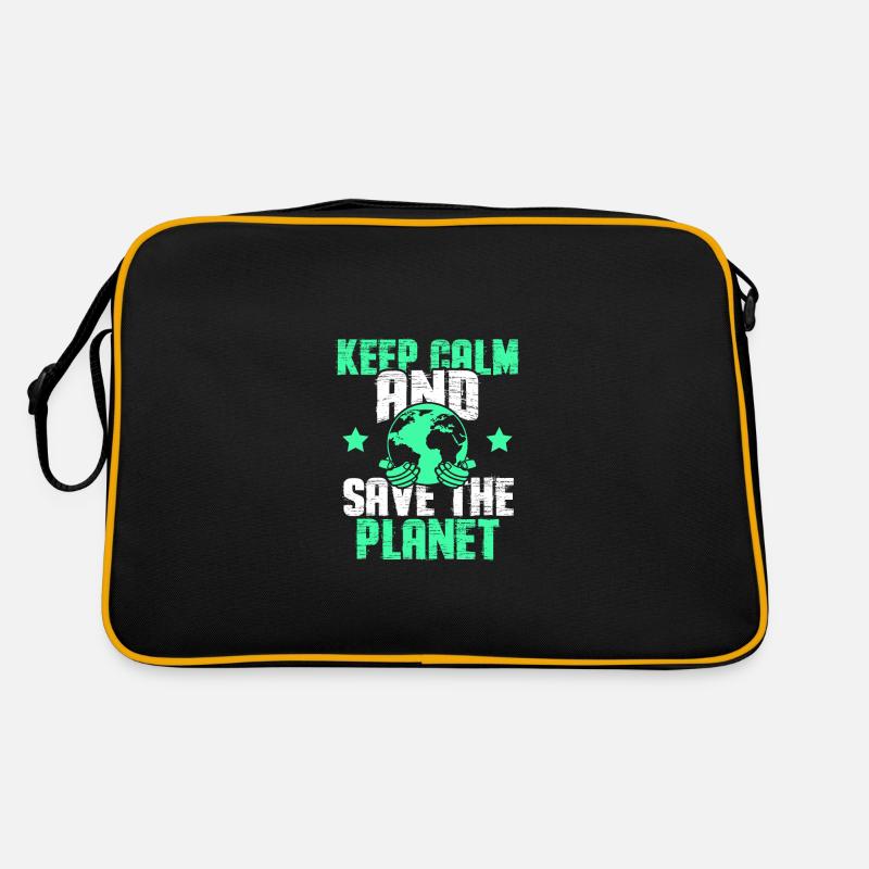 keep calm save the planet Retro Tasche