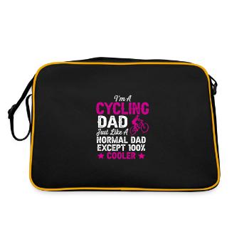 fahrrad dad papa - Retro Tasche - Schwarz/Gold - Hinten