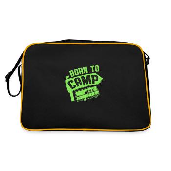 born to camp - Retro Tasche - Schwarz/Gold - Hinten
