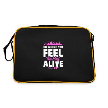 travel travel slogan - Retro Bag - black/gold - Back