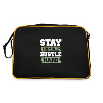 stay humble hustle hard - Retro Tasche - Schwarz/Gold - Hinten