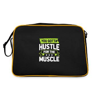 muskeln hustle - Retro Tasche - Schwarz/Gold - Hinten