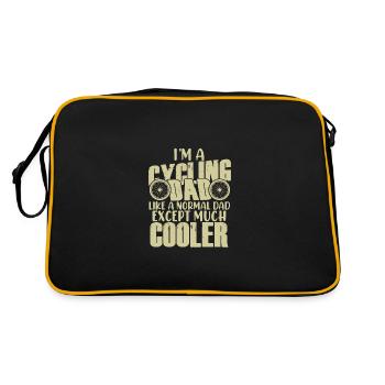 biker dad papa - Retro Tasche - Schwarz/Gold - Hinten
