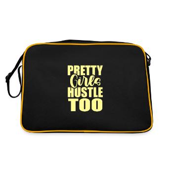 Mädchen Hustle - Retro Tasche - Schwarz/Gold - Hinten