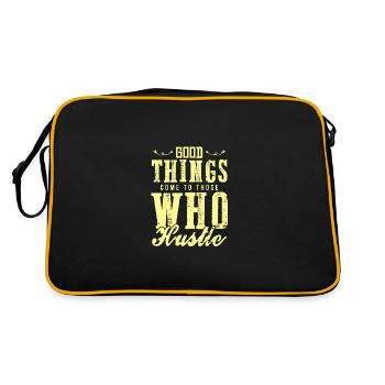 arbeit hustle - Retro Tasche - Schwarz/Gold - Hinten