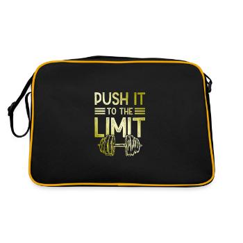 push it limit fitness - Retro Tasche - Schwarz/Gold - Hinten