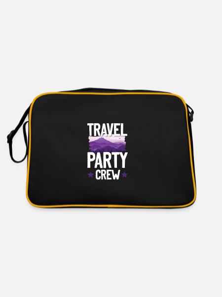 Travel Party Crew - Retro Tasche - Schwarz/Gold - Hinten