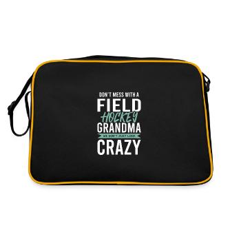 fieldhockey großmutter - Retro Tasche - Schwarz/Gold - Hinten