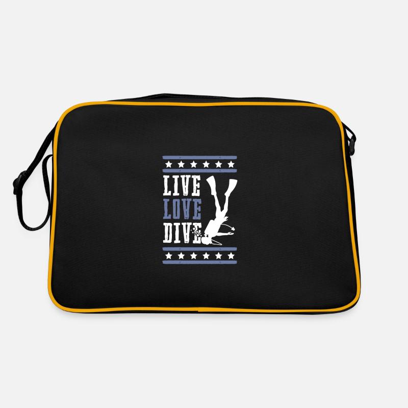 leben lieben tauchen Retro Tasche