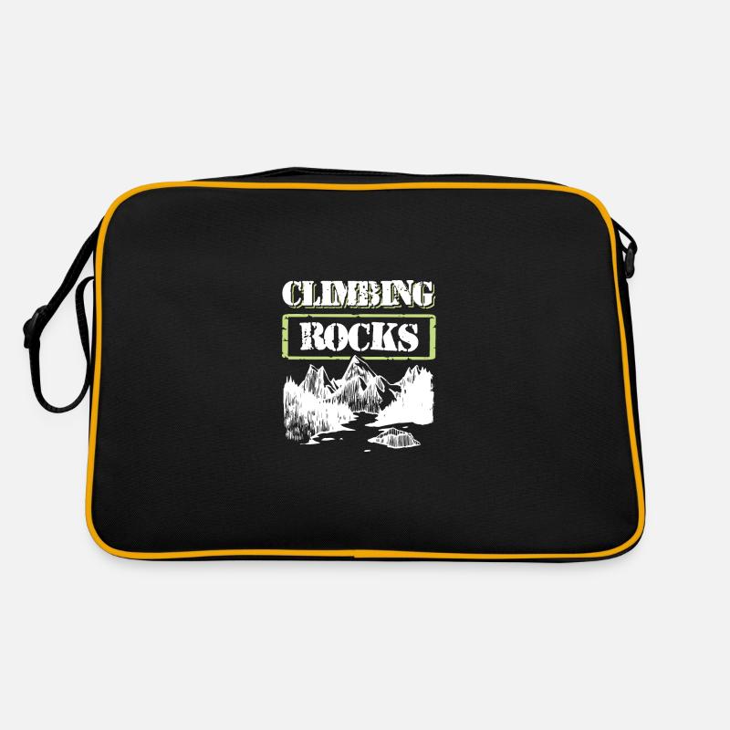 berge klettern - Retro Tasche - Schwarz/Gold