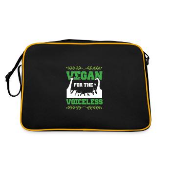Vegan animal welfare slogan - Retro Bag - black/gold - Back