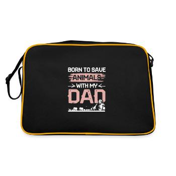Animal rights activist dad - Retro Bag - black/gold - Back