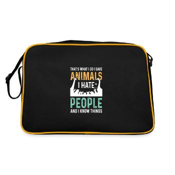 I hate people animal rights activists - Retro Bag - black/gold - Back
