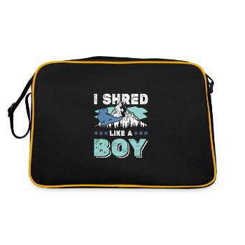 snowboarding junge - Retro Tasche - Schwarz/Gold - Hinten