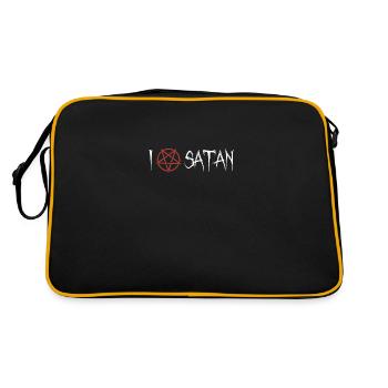 I Love Satan Pentagram - Retro Bag - black/gold - Back
