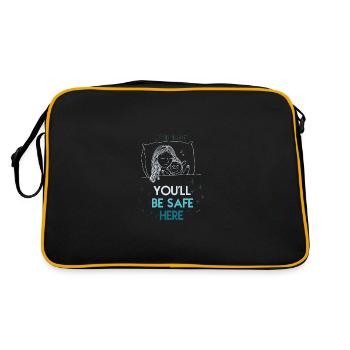 schlafen lustiger spruch - Retro Tasche - Schwarz/Gold - Hinten