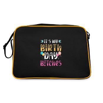 Anniversaire drôle de dicton - Sac Retro - noir/or - Dos