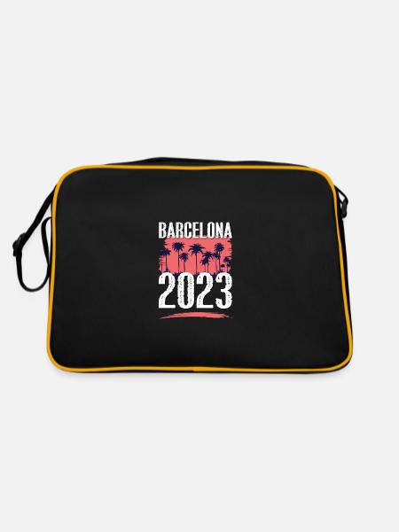 Barcelona 2023 - Retro Tasche - Schwarz/Gold - Hinten