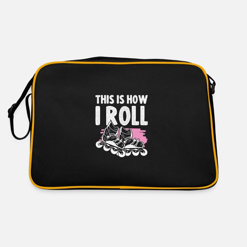 skater inline - Retro Tasche - Schwarz/Gold