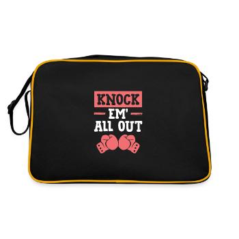 knock out boxen - Retro Tasche - Schwarz/Gold - Hinten