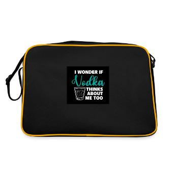 I Wonder If Vodka Thinks About Me Too - Retro Tasche - Schwarz/Gold - Hinten