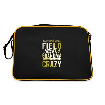 fieldhockey großmutter - Retro Tasche - Schwarz/Gold - Hinten
