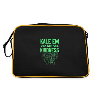 vegan veganer - Retro Tasche - Schwarz/Gold - Hinten