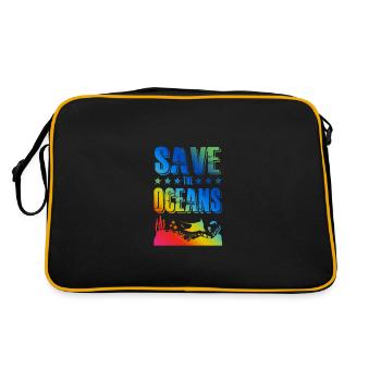 save the ocean - Retro Bag - black/gold - Back