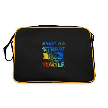 Sauvez la tortue de l’océan - Sac Retro - noir/or - Dos