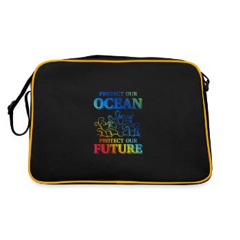 save the ocean - Retro Bag - black/gold - Back