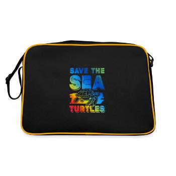 Sauvez la tortue de l’océan - Sac Retro - noir/or - Dos
