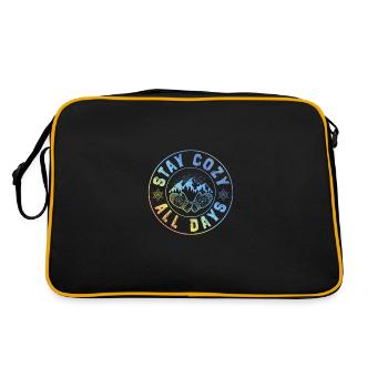 Winter Kalt Cozy - Retro Tasche - Schwarz/Gold - Hinten