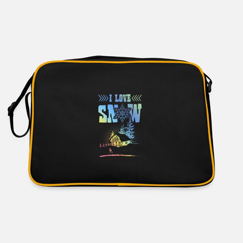 Ich liebe Schnee Retro Tasche